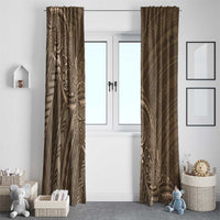 Brown Polynesia Plumeria Tattoo Window Curtain