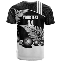 Custom New Zealand Silver Fern Petanque T Shirt Aotearoa Maori Pattern