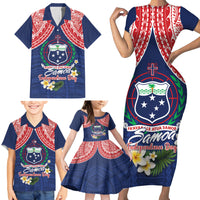 Samoan Independence Day Family Matching Short Sleeve Bodycon Dress and Hawaiian Shirt Manuia Le Tutoatasi O Samoa LT14 - Polynesian Pride