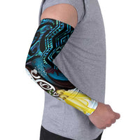 New Zealand Silver Fern Tui Bird Arm Sleeves Maori Kowhai Paua Shell Taniko Motifs LT14 - Polynesian Pride
