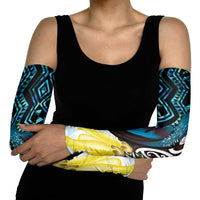 New Zealand Silver Fern Tui Bird Arm Sleeves Maori Kowhai Paua Shell Taniko Motifs LT14 - Polynesian Pride