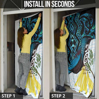 New Zealand Silver Fern Tui Bird Door Cover Maori Kowhai Paua Shell Taniko Motifs LT14 - Polynesian Pride