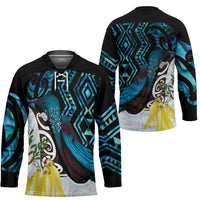 New Zealand Silver Fern Tui Bird Hockey Jersey Maori Kowhai Paua Shell Taniko Motifs LT14 - Polynesian Pride