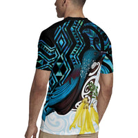 New Zealand Silver Fern Tui Bird Rugby Jersey Maori Kowhai Paua Shell Taniko Motifs LT14 - Polynesian Pride