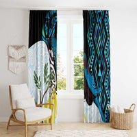 New Zealand Silver Fern Tui Bird Window Curtain Maori Kowhai Paua Shell Taniko Motifs LT14 - Polynesian Pride