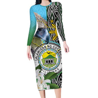 Cotabato Philippines Province Family Matching Long Sleeve Bodycon Dress and Hawaiian Shirt Filipino Eagle Sampaguita Tinalak Pattern