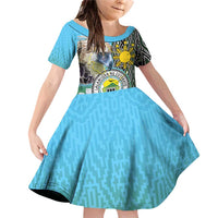 Cotabato Philippines Province Family Matching Off Shoulder Short Dress and Hawaiian Shirt Filipino Eagle Sampaguita Tinalak Pattern