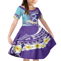 No Story Should End Too Soon Suicide Awareness Family Matching Mermaid Dress and Hawaiian Shirt Purple And Teal Polynesian Ribbon LT14 Daughter's Dress Purple - Polynesian Pride