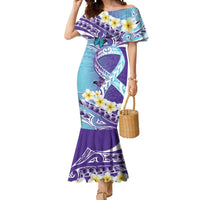 No Story Should End Too Soon Suicide Awareness Mermaid Dress Purple And Teal Polynesian Ribbon LT14 Women Purple - Polynesian Pride