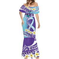 No Story Should End Too Soon Suicide Awareness Mermaid Dress Purple And Teal Polynesian Ribbon LT14 - Polynesian Pride
