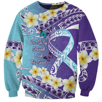No Story Should End Too Soon Suicide Awareness Sweatshirt Purple And Teal Polynesian Ribbon LT14 Unisex Purple - Polynesian Pride