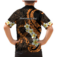 Liver Cancer Awareness Month Family Matching Mermaid Dress and Hawaiian Shirt Awareness Is Key Orange Polynesian Ribbon LT14 - Polynesian Pride