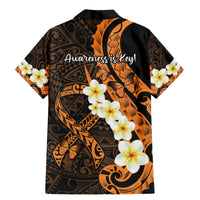 Liver Cancer Awareness Month Family Matching Mermaid Dress and Hawaiian Shirt Awareness Is Key Orange Polynesian Ribbon LT14 - Polynesian Pride