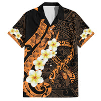 Liver Cancer Awareness Month Family Matching Summer Maxi Dress and Hawaiian Shirt Awareness Is Key Orange Polynesian Ribbon LT14 Dad's Shirt - Short Sleeve Orange - Polynesian Pride