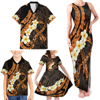 Liver Cancer Awareness Month Family Matching Tank Maxi Dress and Hawaiian Shirt Awareness Is Key Orange Polynesian Ribbon LT14 - Polynesian Pride