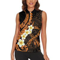 Liver Cancer Awareness Month Women Sleeveless Polo Shirt Awareness Is Key Orange Polynesian Ribbon LT14 - Polynesian Pride