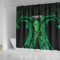 ADHD Awareness Month You Matter Shower Curtain Green Polynesian Ribbon LT14 - Polynesian Pride