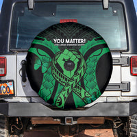 ADHD Awareness Month You Matter Spare Tire Cover Green Polynesian Ribbon LT14 Green - Polynesian Pride