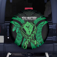 ADHD Awareness Month You Matter Spare Tire Cover Green Polynesian Ribbon LT14 - Polynesian Pride