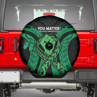 ADHD Awareness Month You Matter Spare Tire Cover Green Polynesian Ribbon LT14 - Polynesian Pride