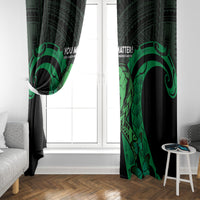 ADHD Awareness Month You Matter Window Curtain Green Polynesian Ribbon
