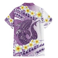 Purple Hawaii Shark Tattoo Family Matching Mermaid Dress and Hawaiian Shirt Frangipani With Polynesian Pastel Version LT14 - Polynesian Pride