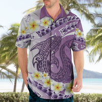 Purple Hawaii Shark Tattoo Hawaiian Shirt Frangipani With Polynesian Pastel Version LT14 - Polynesian Pride
