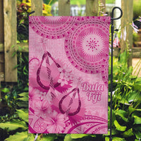 Pink Bula Fiji Garden Flag Fijian Dance Fan Tapa Cloth Pattern LT14 Garden Flag Pink - Polynesian Pride