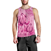 Pink Bula Fiji Men Tank Top Fijian Dance Fan Tapa Cloth Pattern LT14 - Polynesian Pride