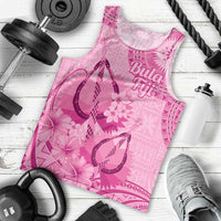 Pink Bula Fiji Men Tank Top Fijian Dance Fan Tapa Cloth Pattern LT14 - Polynesian Pride