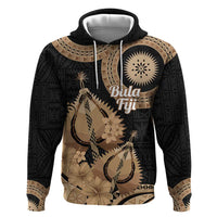 Black Bula Fiji Hoodie Fijian Dance Fan Tapa Cloth Pattern LT14 Pullover Hoodie Black - Polynesian Pride