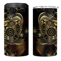 Frangipani Festival Rabaul 4 in 1 Can Cooler Tumbler PNG Tribal Baining Mask Tattoo LT14 One Size: 16 oz Black - Polynesian Pride