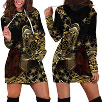 Frangipani Festival Rabaul Hoodie Dress PNG Tribal Baining Mask Tattoo - Polynesian Pride