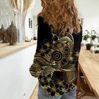 Frangipani Festival Rabaul Women Casual Shirt PNG Tribal Baining Mask Tattoo LT14 - Polynesian Pride