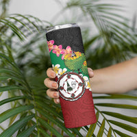 Frangipani Festival Rabaul East New Britain Skinny Tumbler Dukduk Dance With Plumeria LT14 - Polynesian Pride