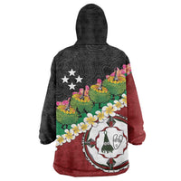 Frangipani Festival Rabaul East New Britain Wearable Blanket Hoodie Dukduk Dance With Plumeria LT14 - Polynesian Pride