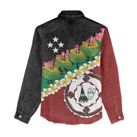Frangipani Festival Rabaul East New Britain Women Casual Shirt Dukduk Dance With Plumeria LT14 - Polynesian Pride