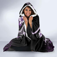Purple Black Aloha Hawaii Hooded Blanket Polynesian Shark Tattoo Plumeria