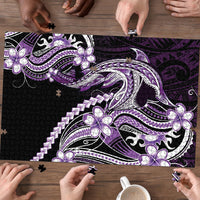 Purple Black Aloha Hawaii Puzzle Polynesian Shark Tattoo Plumeria