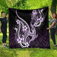 Purple Black Aloha Hawaii Quilt Polynesian Shark Tattoo Plumeria