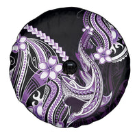Purple Black Aloha Hawaii Spare Tire Cover Polynesian Shark Tattoo Plumeria