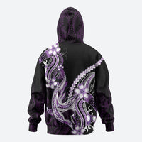 Purple Black Aloha Hawaii Zip Hoodie Polynesian Shark Tattoo Plumeria LT14 - Polynesian Pride