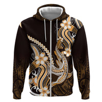 Orange Black Aloha Hawaii Hoodie Polynesian Shark Tattoo Plumeria