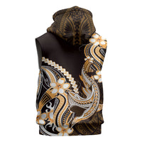 Orange Black Aloha Hawaii Sleeveless Zip Hoodie Polynesian Shark Tattoo Plumeria LT14 - Polynesian Pride