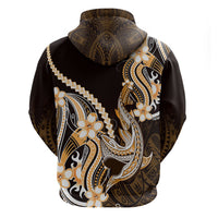 Orange Black Aloha Hawaii Zip Hoodie Polynesian Shark Tattoo Plumeria