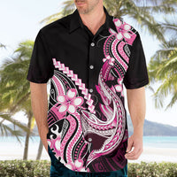 Pink Black Aloha Hawaii Hawaiian Shirt Polynesian Shark Tattoo Plumeria LT14 - Polynesian Pride