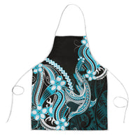 Blue Black Aloha Hawaii Apron Polynesian Shark Tattoo Plumeria