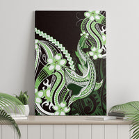 Green Black Aloha Hawaii Canvas Wall Art Polynesian Shark Tattoo Plumeria