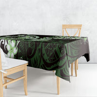 Green Black Aloha Hawaii Tablecloth Polynesian Shark Tattoo Plumeria