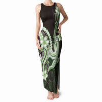 Green Black Aloha Hawaii Tank Maxi Dress Polynesian Shark Tattoo Plumeria LT14 Women Green - Polynesian Pride